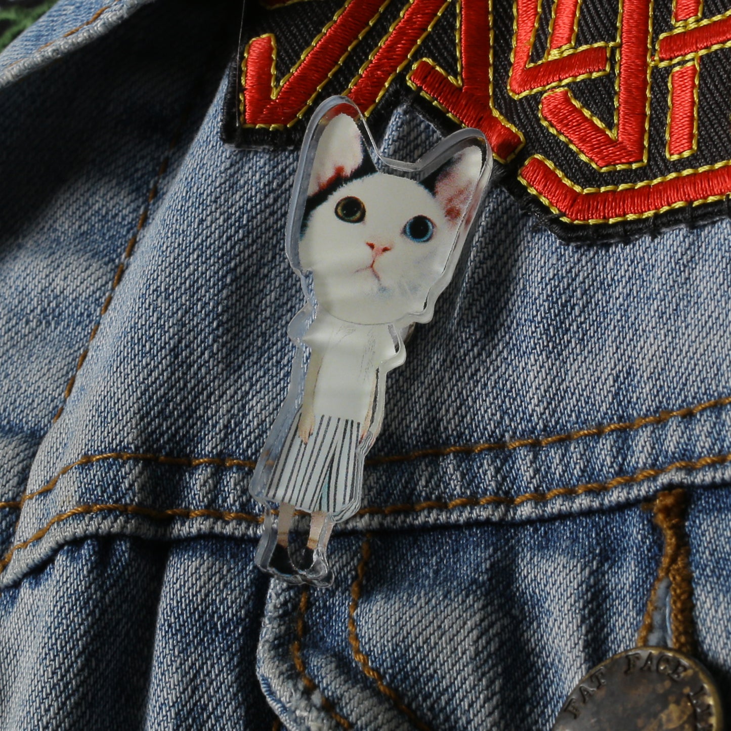 IF BOWIE WAS A CAT PIN BADGE