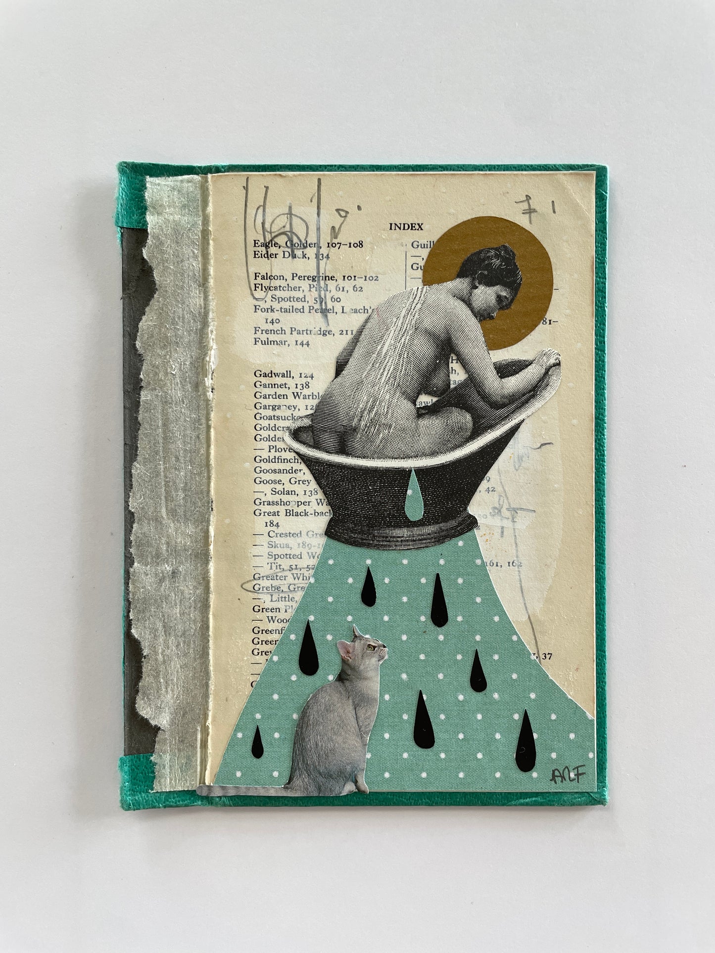 BERNARD ENJOYED THE TRANQUILITY OF BATH TIME ORIGINAL ARTWORK